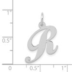 14K White Gold Medium Fancy Script Letter R Initial Charm - Image 3