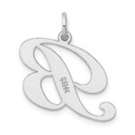 14k White Gold Large Fancy Script Letter B Initial Charm - Image 3