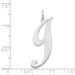 14k White Gold Large Fancy Script Letter J Initial Charm - Image 3