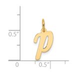 14k Small Script Letter P Initial Charm - Image 4