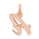 14k Rose Gold Small Script Letter A Initial Charm - Image 3