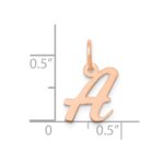14k Rose Gold Small Script Letter A Initial Charm - Image 4