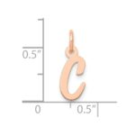 14k Rose Gold Small Script Letter C Initial Charm - Image 4