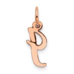 14k Rose Gold Small Script Letter I Initial Charm - Image 3