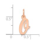 14k Rose Gold Small Script Letter O Initial Charm - Image 4