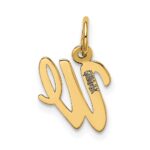 14k Small Script Letter W Initial Charm - Image 3