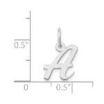 14k White Gold Small Script Letter A Initial Charm - Image 4