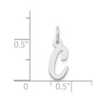 14k White Gold Small Script Letter C Initial Charm - Image 4