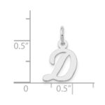 14k White Gold Small Script Letter D Initial Charm - Image 4