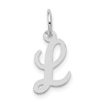 14k White Gold Small Script Letter L Initial Charm