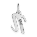 14k White Gold Small Script Letter N Initial Charm - Image 4