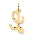 14k Medium Script Letter L Initial Charm - Image 3