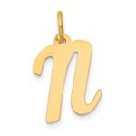 14k Medium Script Letter N Initial Charm