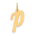 14k Medium Script Letter P Initial Charm