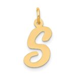 14k Medium Script Letter S Initial Charm