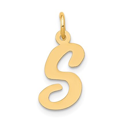 14k Medium Script Letter S Initial Charm
