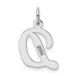 14k White Gold Medium Script Letter D Initial Charm - Image 3