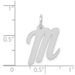 14k White Gold Medium Script Letter M Initial Charm - Image 3