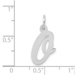 14k White Gold Medium Script Letter O Initial Charm - Image 3