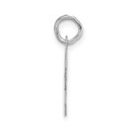 14k White Gold Medium Script Letter R Initial Charm - Image 2