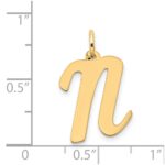 14k Large Script Letter N Initial Charm - Image 4