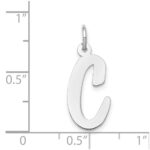 14k White Gold Large Script Letter C Initial Charm - Image 4