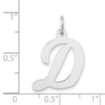 14k White Gold Large Script Letter D Initial Charm - Image 4