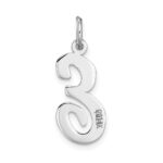 14k White Gold Large Script Letter E Initial Charm - Image 4