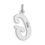 14k White Gold Large Script Letter G Initial Charm - Image 4