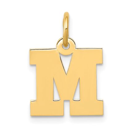 14k Small Block Letter M Initial Charm