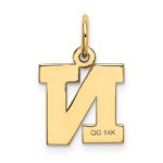14k Small Block Letter N Initial Charm - Image 3