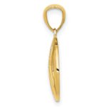 14k Polished Peace Sign Circle Pendant - Image 2