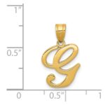 14KY Script Letter G Initial Pendant - Image 4