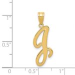 14KY Script Letter J Initial Pendant - Image 4