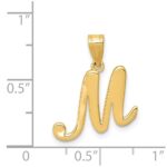 14KY Script Letter M Initial Pendant - Image 4