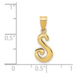 14KY Script Letter S Initial Pendant - Image 4
