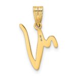 14KY Script Letter V Initial Pendant - Image 3