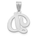 14KW White Gold Script Letter D Initial  Pendant - Image 3