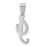 14KW White Gold Script Letter I Initial Pendant - Image 3