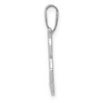 14KW White Gold Script Letter K Initial Pendant - Image 2