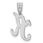 14KW White Gold Script Letter K Initial Pendant - Image 3