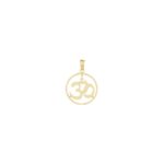 10K Cut-out Round Frame Yoga Om Symbol Pendant - Image 3